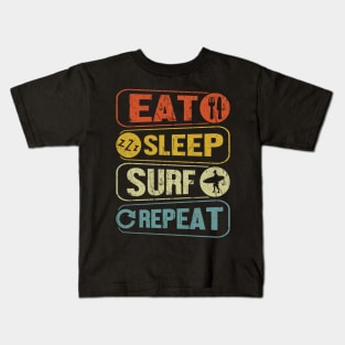 Eat Sleep Surf Repeat Kids T-Shirt